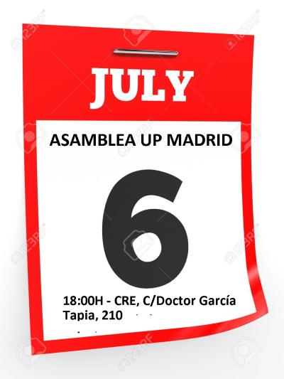 iMAGEN HOJA DE CALENDARIO, DÍA 6 DE JULIO, A LAS 18:30H EN EL CRE DE LA ONCE EN MADRID