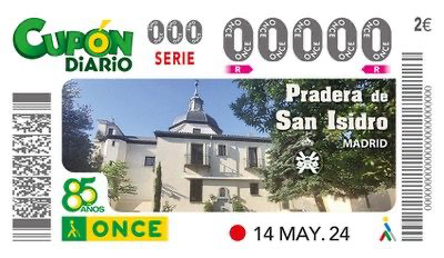 CUPÓN 15 DE MAYO CON LA IMAGEN DE LA PRADERA DE SAN ISIDRO