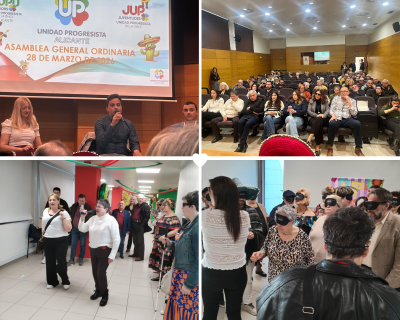 Varias fotos de la asamblea y la fiesta mexicana