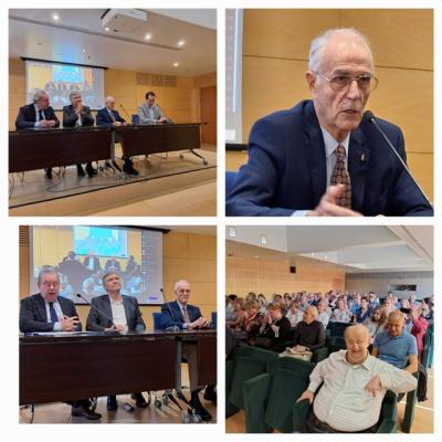 Imáges del Dr. Segarra y el resto de la sala durante la conferencia