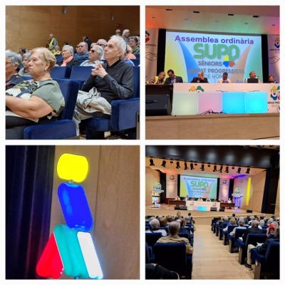 Fotos del auditorio y escenario durante la asamblea de SUPO Barcelona