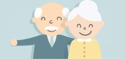 En la imagen se ve una pareja de ancianos sonriendo