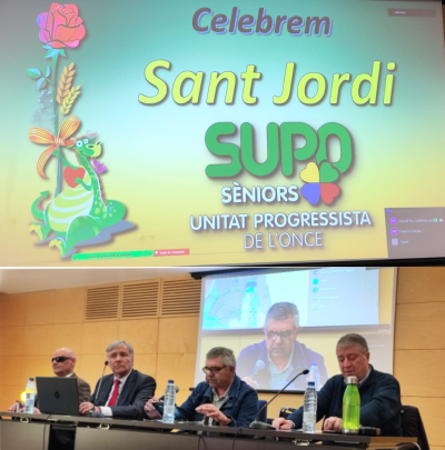 título de la conferencia e imagen de la mesa