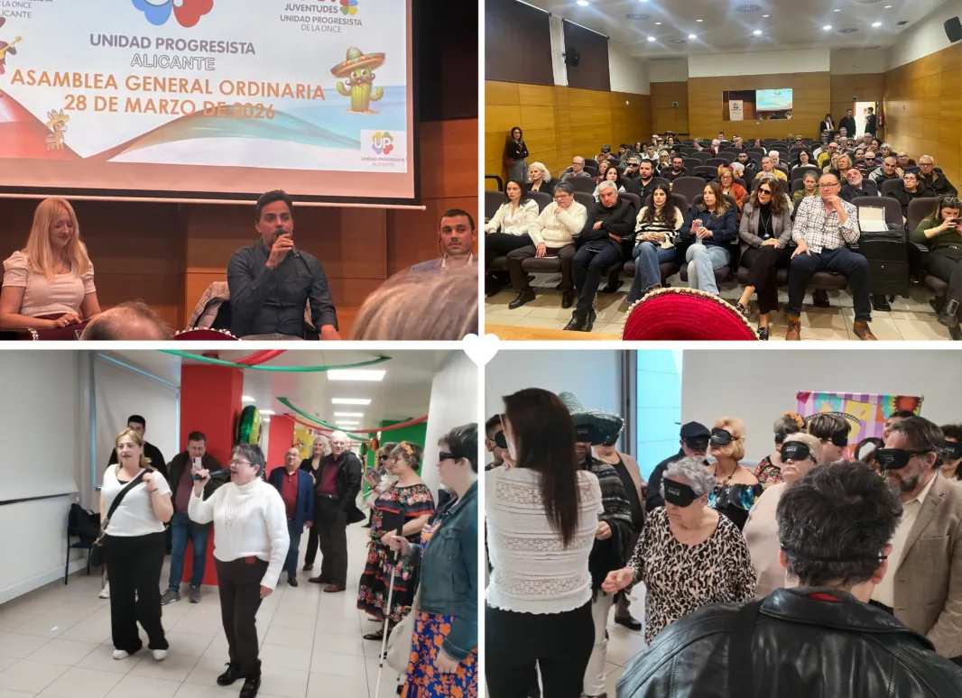 Varias fotos de la asamblea y la fiesta mexicana
