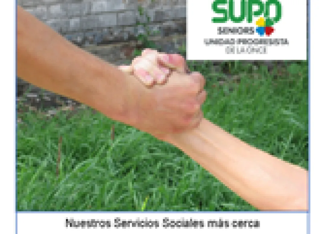 Aparece el logo de SUPO, dos manos entrelazadas y un texto que dice "Nuestros Servicios Sociales más cerca"