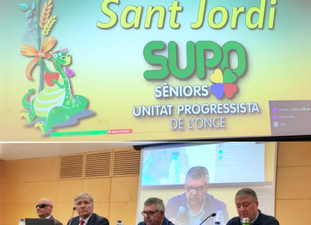 título de la conferencia e imagen de la mesa