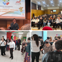 Varias fotos de la asamblea y la fiesta mexicana