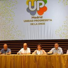 EN LA MESA DE PONENTES DE IZQUIERDA A DERECHO, LA PRESIDENTA DEL CONSEJO TERRITORIAL TERESA RODRIGUEZ PECO, DAVID OLALLA, EUGENIO PRIETO, BARBARA PALAU, LUIS MIGUEL LÓPEZ Y LUIS NATALIO ROYO (DELEGADO TERRITORIAL). 