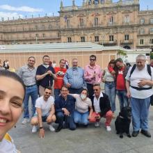 En la imagen sale parte de las personas que han asistido a la celebración del Lunes de aguas.
